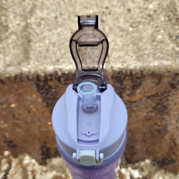 Purple to Blue Gradient 32 Ounce Motivational Flip Top Water Bottle - Picture 5 of 8